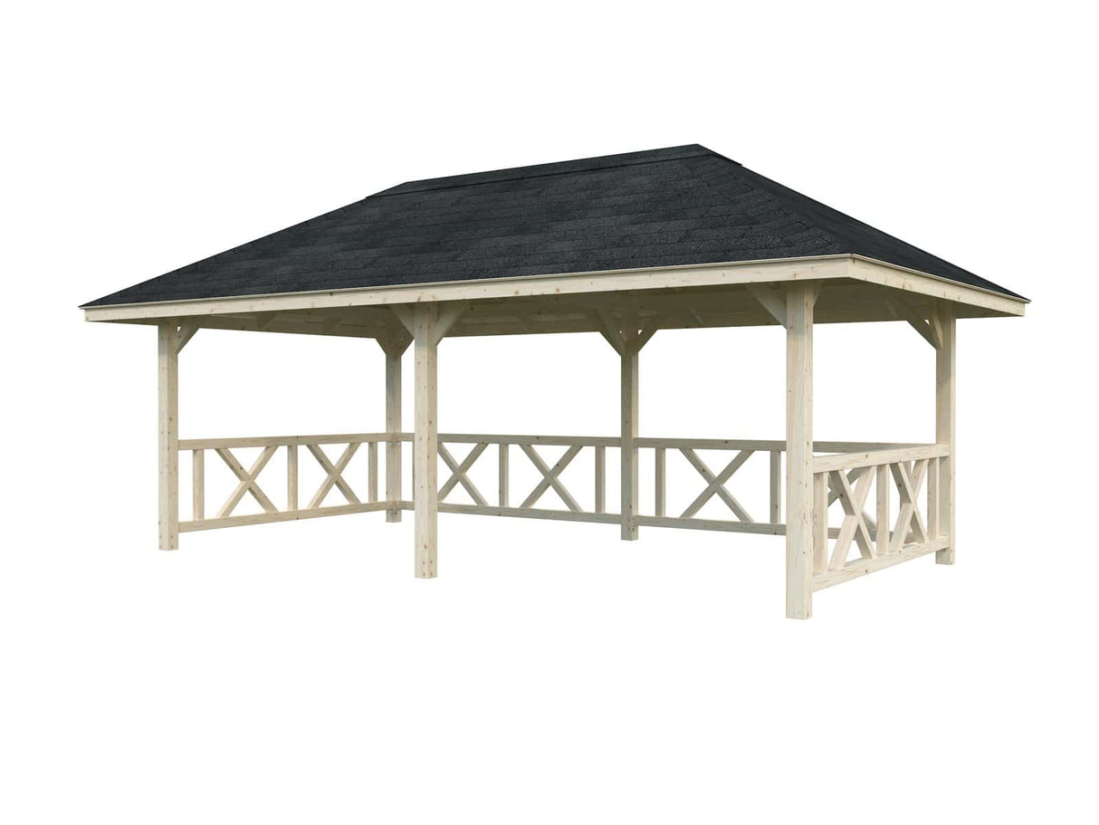 Bianca 107 (6x3m | 16,6m²) suurikokoinen tukeva puinen huvimaja
