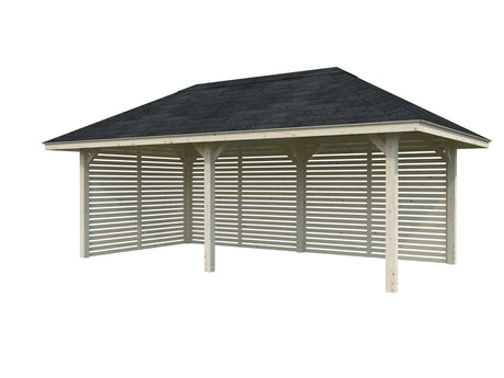 Bianca 109 (6x3m | 16,6m²) suuri kulmapaviljonki sälekaihdinseinillä