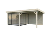 Lenna 405/705 (6x3m | 16,6m²) Lasinen piharakennus liukuovilla (Saatavana tuplalasilla)
