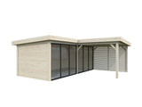 Lenna 413/713 (6x6m | 24,9m²) Lasinen piharakennus liukuovilla (Saatavana tuplalasilla)
