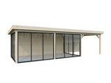 Lenna 418/718 (9x3m | 24,9m²) Lasinen piharakennus liukuovilla (Saatavana tuplalasilla)