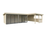 Lenna 420/720 (9x6m | 33,2m²) Lasinen piharakennus liukuovilla (Saatavana tuplalasilla)