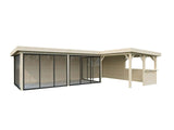 Lenna 421/721 (9x6m | 33,2m²) Lasinen piharakennus liukuovilla (Saatavana tuplalasilla)