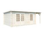 Ella (6,1x3,2m | 13,1+3,9m² | 28mm) Pulpettikattoinen kesämökki