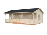 Sandra L (7,9x3,7m | 25,6+11,1m² | 44mm) Tilava kesämökki