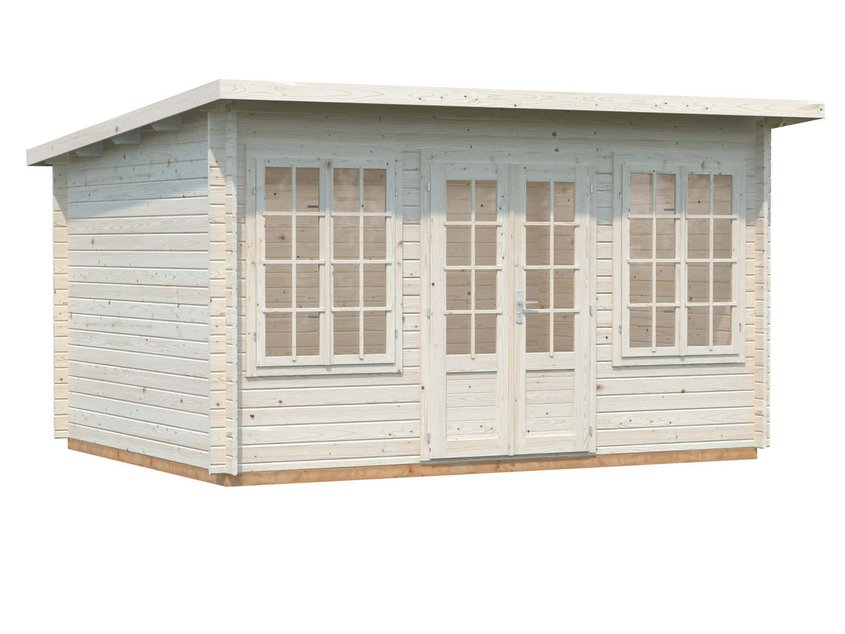 Lisa S (4x3m | 11,5m² | 34mm) Pulpettikattoinen kevythirsinen piharakennus