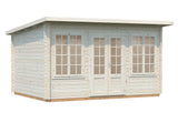 Lisa S (4x3m | 11,5m² | 34mm) Pulpettikattoinen kevythirsinen piharakennus