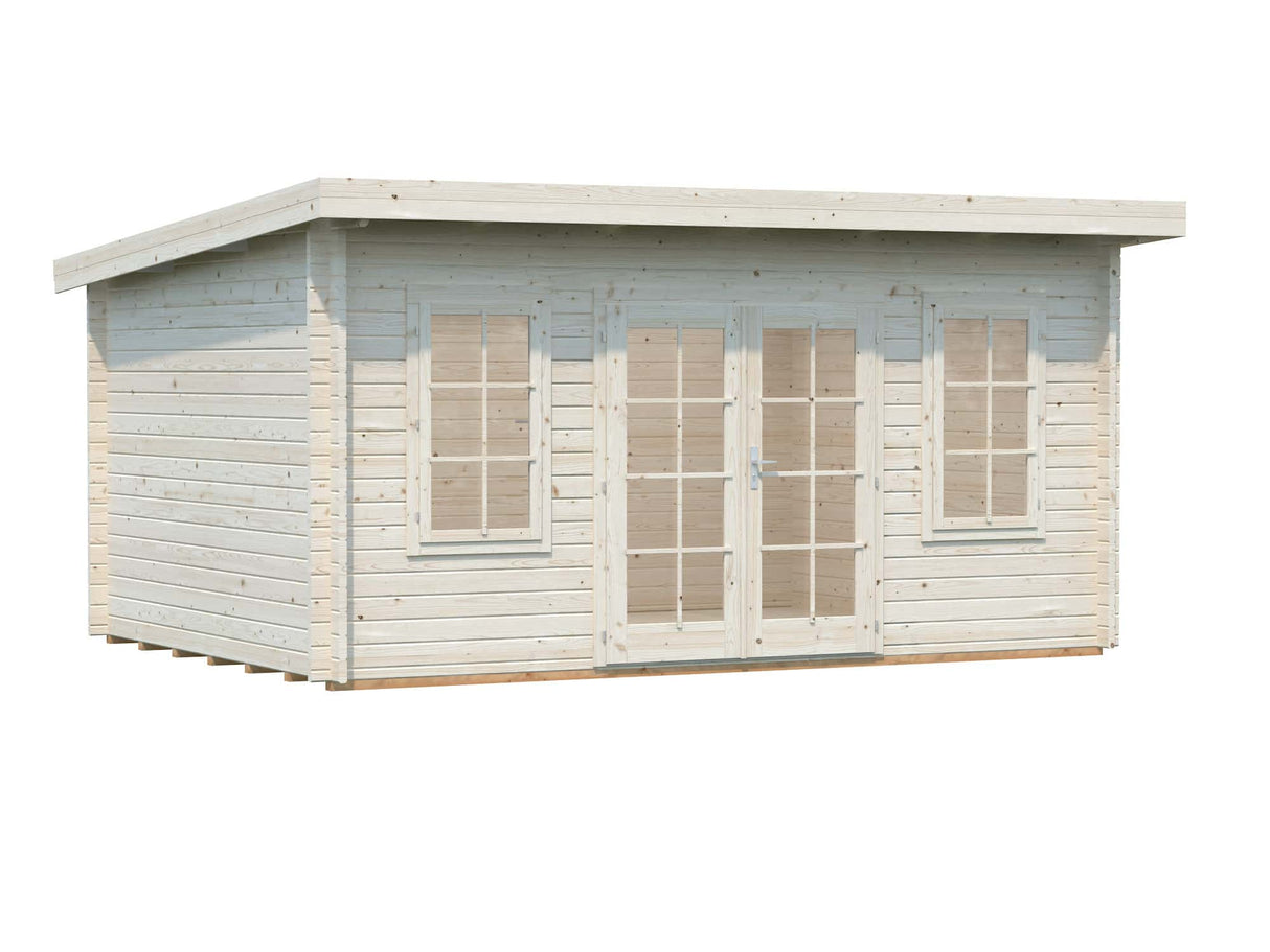 Lisa M (4,7x3,5m | 14,2m² | 44mm) Monikäyttöinen pulpettikattoinen piharakennus (2024 päivitetty malli)