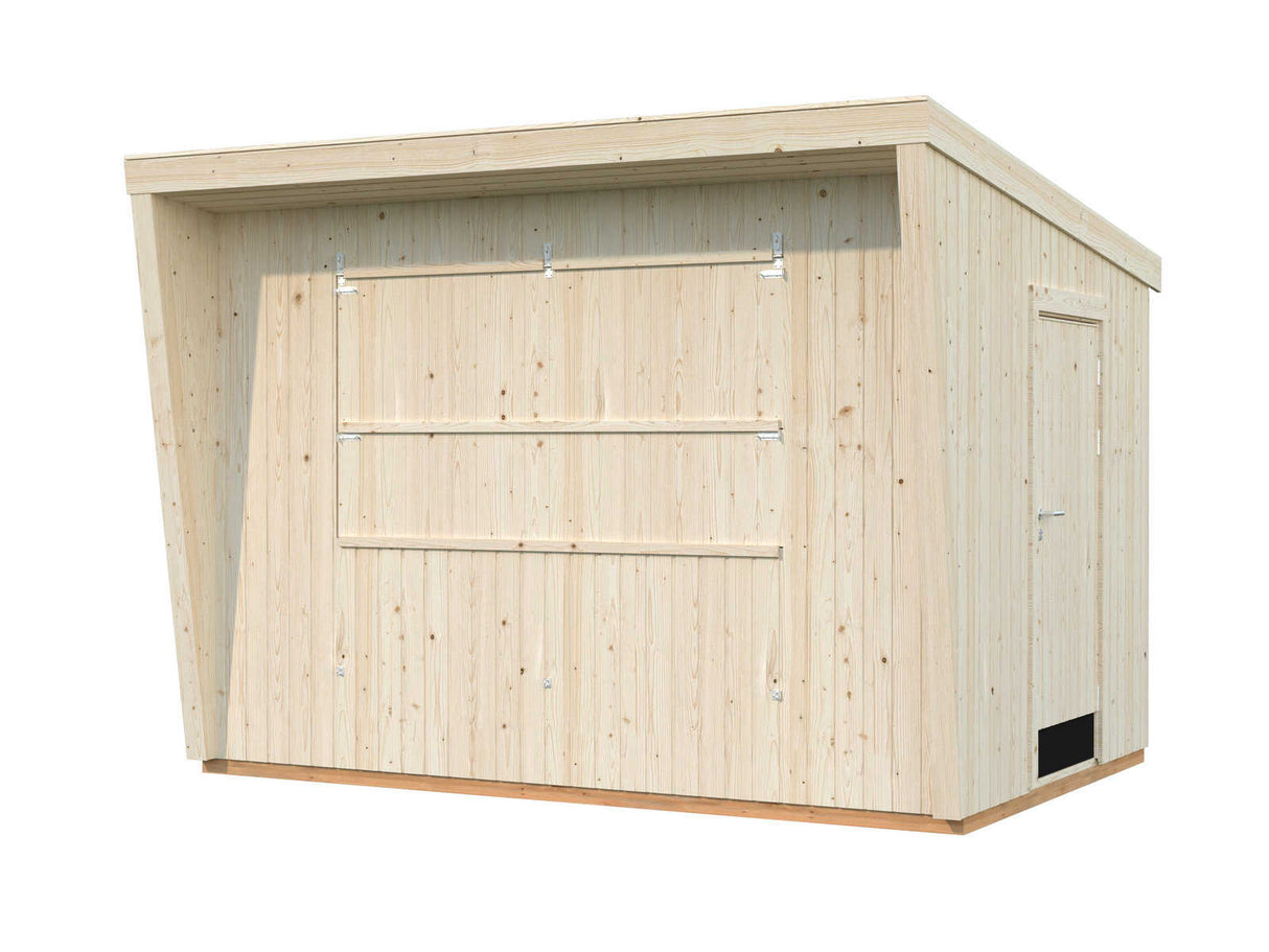 Kira (3,6x2,3m | 7,7m²) Puinen puutarhabaari