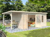 Ella (6,1x3,2m | 13,1+3,9m² | 28mm) Pulpettikattoinen kesämökki