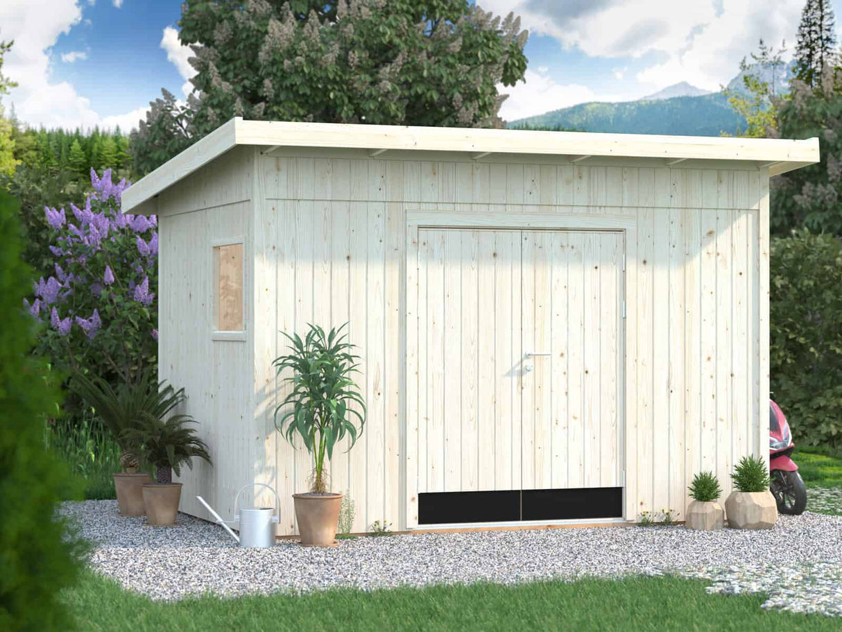 Stig (3,5x2,4m | 8,2m²) Moderni ja turvallinen puutarhavarasto