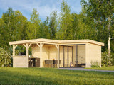 Lenna 409/709 (6x6m | 24,9m²) Lasinen piharakennus liukuovilla (Saatavana tuplalasilla)