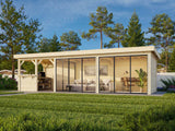 Lenna 419/719 (9x3m | 24,9m²) Lasinen piharakennus liukuovilla (Saatavana tuplalasilla)