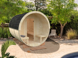 Anita M (2,2x2,5m | 1,3+0,7m² | 42mm) puinen tynnyrisauna