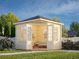 Melanie XS (2,8x2,8m | 6,9m² | 44mm) Kompakti perinteinen kulmamökki