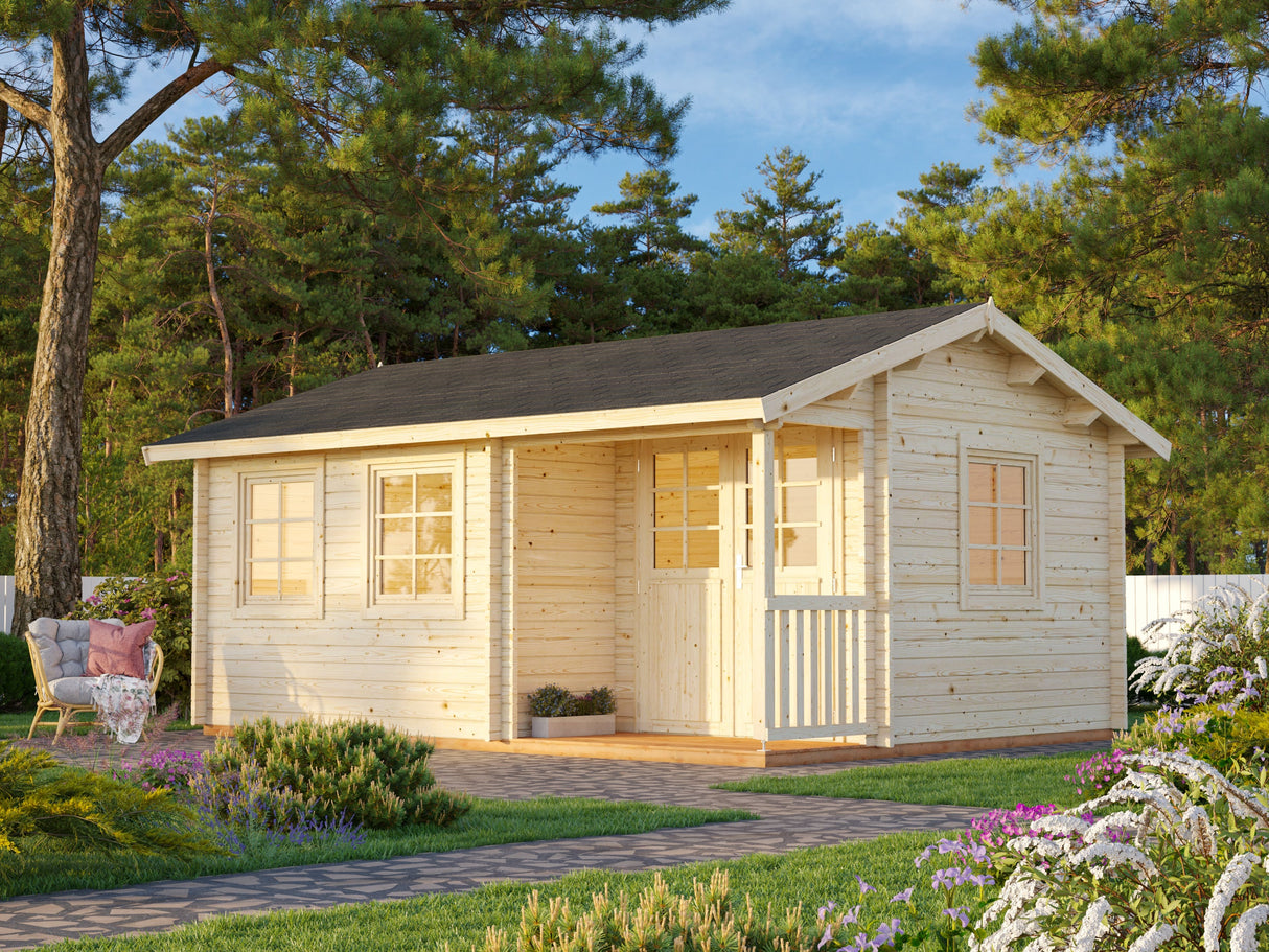 Susanna M (5,3x4m | 16,4m² | 44mm) Perinteinen kesämökki