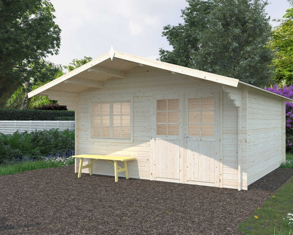 Britta M (4,5x4,5m | 17,5m² | 40mm) Sveitsiläistyylinen pihamökki