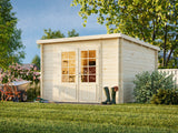 Ella (3,2x3,2m | 8,7m² | 28mm) Moderni tasakattoinen puutarhamökki