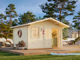 Emma M (3,8x3,2m | 10,4m² | 34mm) Alppityylinen pihamökki