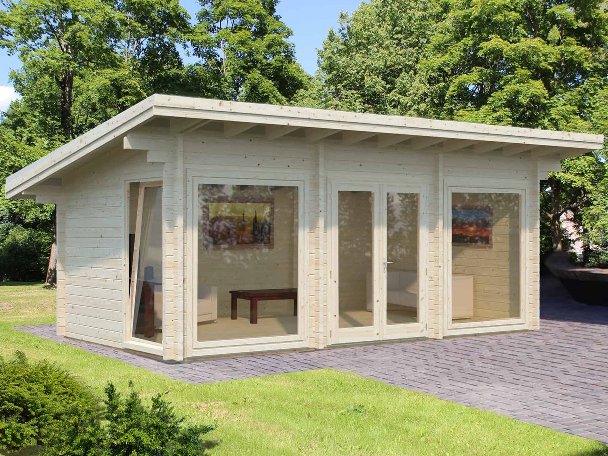 Heidi M (6,4x3,6m | 19,7m² | 70mm) Moderni kesämökki