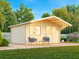 Sally L (4,7x3,8m | 15,5m² | 44mm) Moderni pihamökki harjakatolla