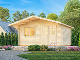 Sally XL (5,3x4,1m | 19,1m² | 44mm) Tilava pihamökki harjakatolla
