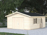 Roger S (4,7x5,7m | 23,9m² | 44mm) Autotalli puuovella