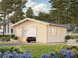 Roger L (5,6x5,6m | 27,7m² | 70mm) Tilava autotalli nosto-ovella