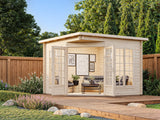 Melanie Low (2,8x2,8m | 7m² | 28mm) Alle 2,5m perinteinen piharakennus