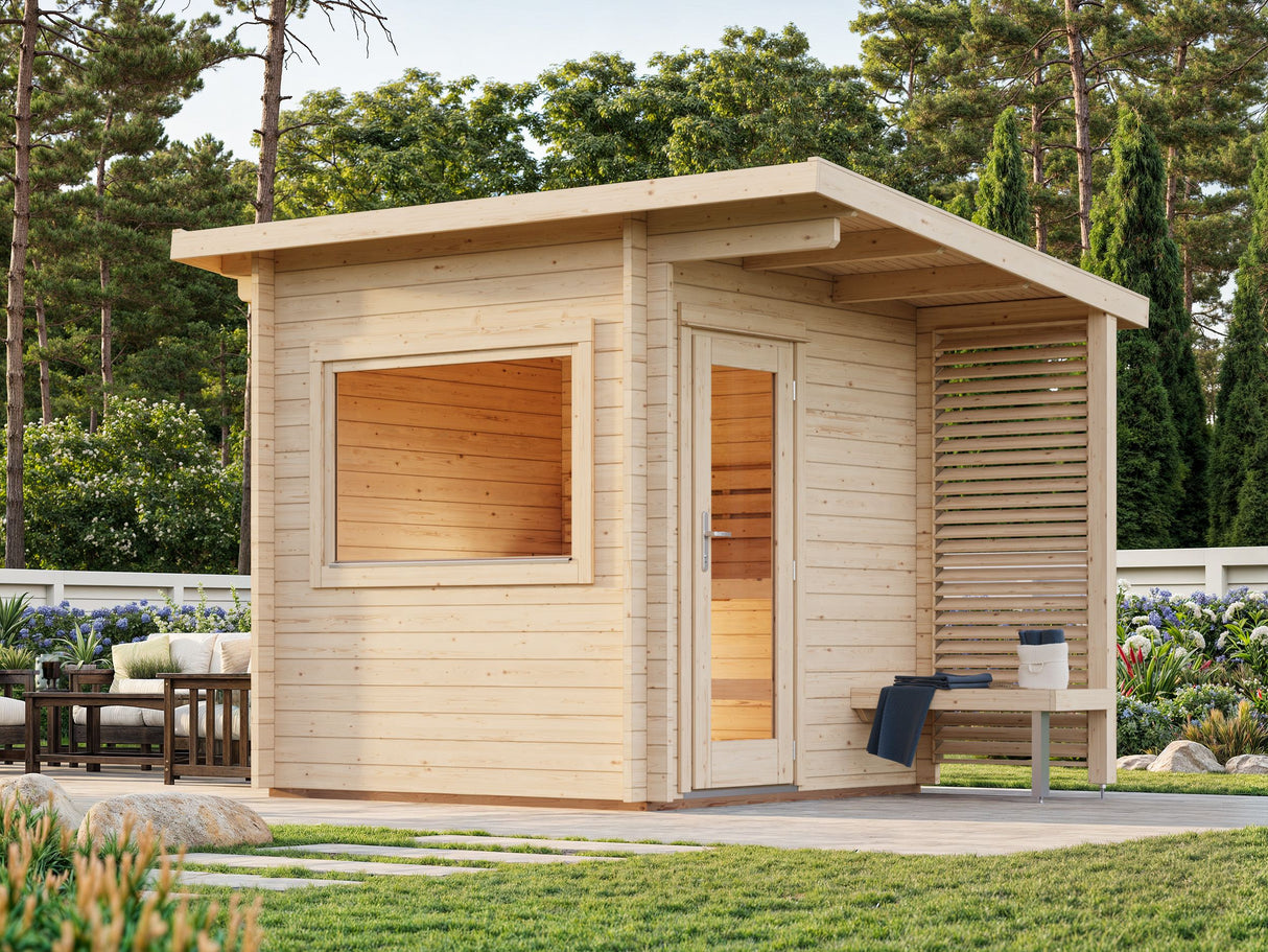 Sanna S (2,3x2,3m | 4,1m² | 44mm) Kompakti  pihasauna