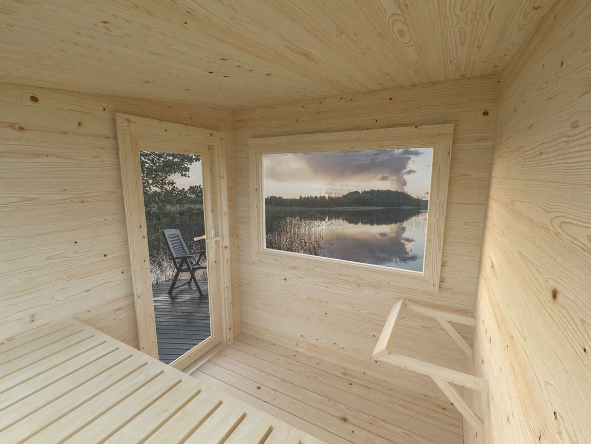 Sanna S (2,3x2,3m | 4,1m² | 44mm) Kompakti  pihasauna