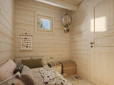 Kendra (4,2x5,2m | 18,4m² | 70mm) Hirsitalo parvella