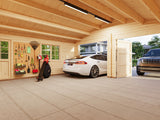 Roger XL (6x5,3m | 28,4m² | 44mm) Tupla-autotalli puuovilla