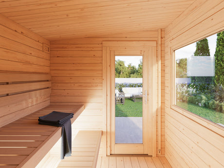 Sanna S (2,3x2,3m | 4,1m² | 44mm) Kompakti  pihasauna