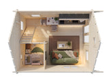 Kendra (4,2x5,2m | 18,4m² | 70mm) Hirsitalo parvella