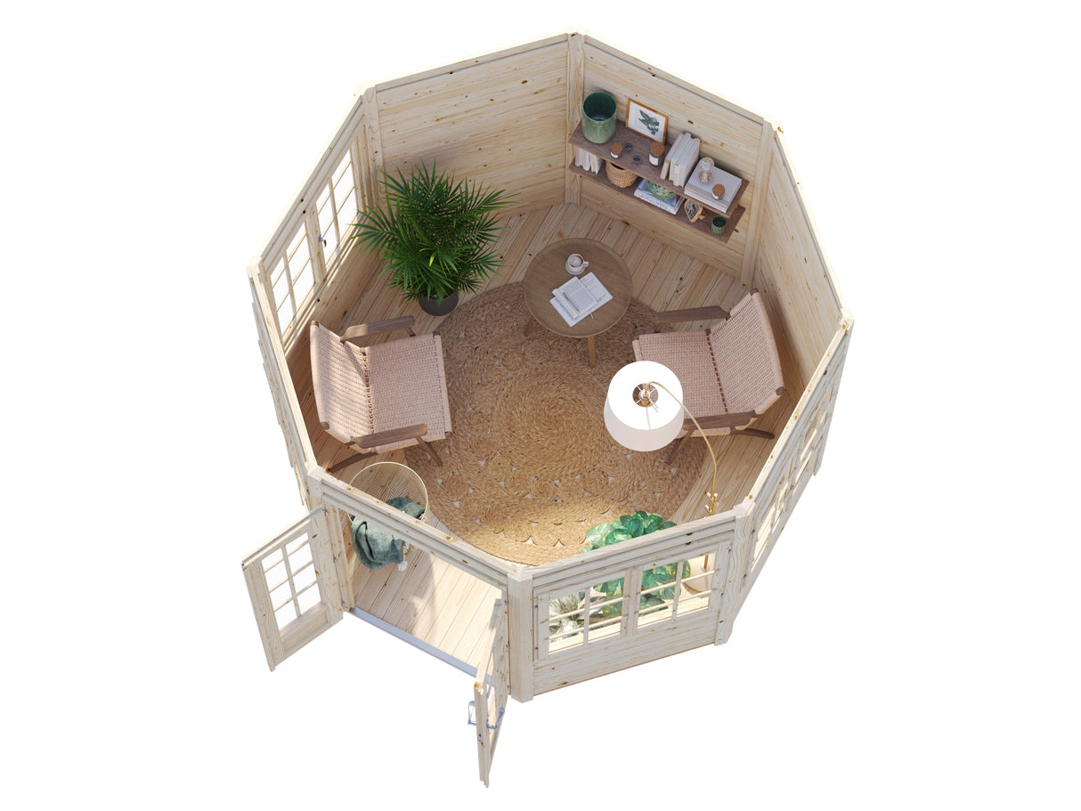 Veronica 4 (2,9x3,6m | 6,7m² | 28mm) Kahdeksankulmainen huvimaja