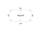 Lenna Gazebo L (5,9x3m | 16,6m² | 120x120mm) Moderni tasakattoinen paviljonki