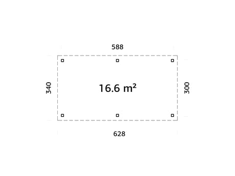 Lenna Gazebo L (5,9x3m | 16,6m² | 120x120mm) Moderni tasakattoinen paviljonki