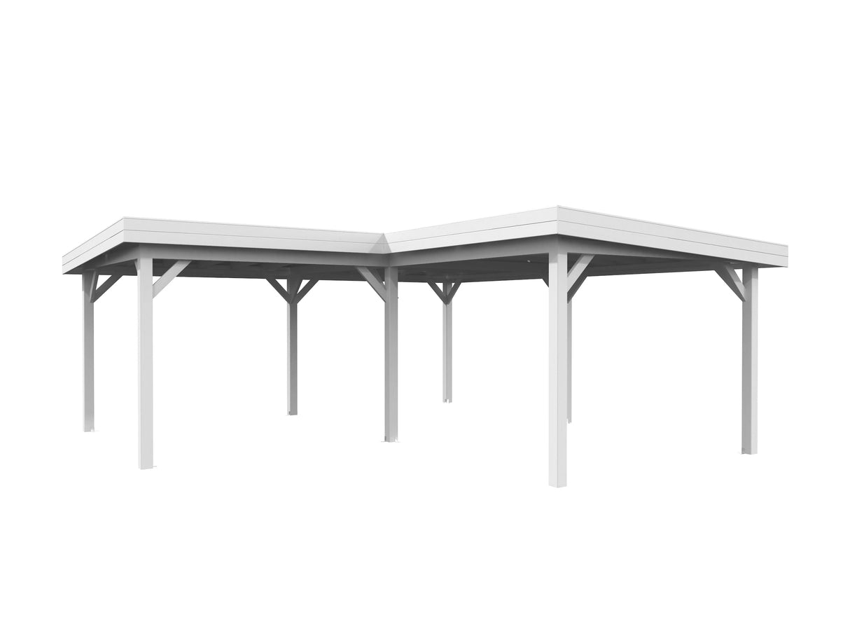 Lenna Gazebo XL (5,9x5,9m | 24,9m² | 120x120mm) Iso moderni tasakattoinen paviljonki