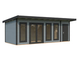 Aurelia XXL (6,7x3m | 19,2m² | 44mm) Pent Roof Garden Room with Side Shed