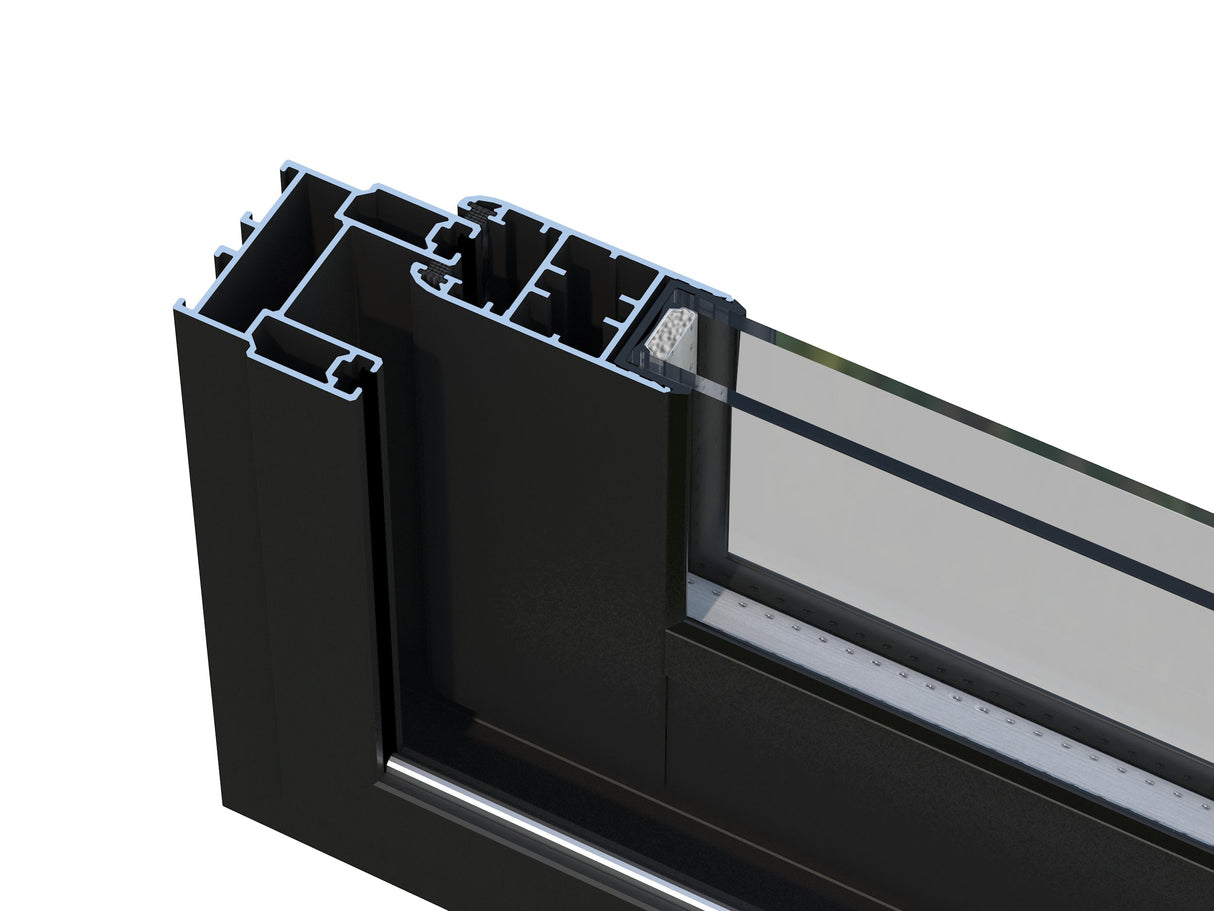 Lumi S (5,8x3 m | 16,2 m² | 120x120 mm) Moderni kiinteä lasipaviljonki pihaan