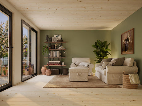 Rebekka M (5,6x4,5 m | 19,4 m² | 18 mm) Eristysvalmis pohjoismainen tiny house