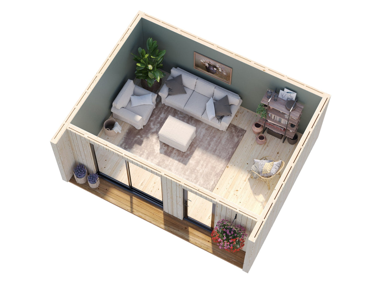 Rebekka M (5,6x4,5 m | 19,4 m² | 18 mm) Eristysvalmis pohjoismainen tiny house
