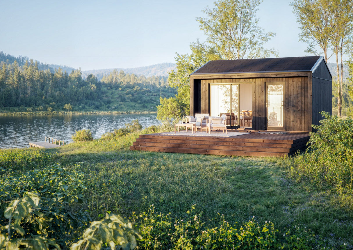 Rebekka M (5,6x4,5 m | 19,4 m² | 18 mm) Eristysvalmis pohjoismainen tiny house