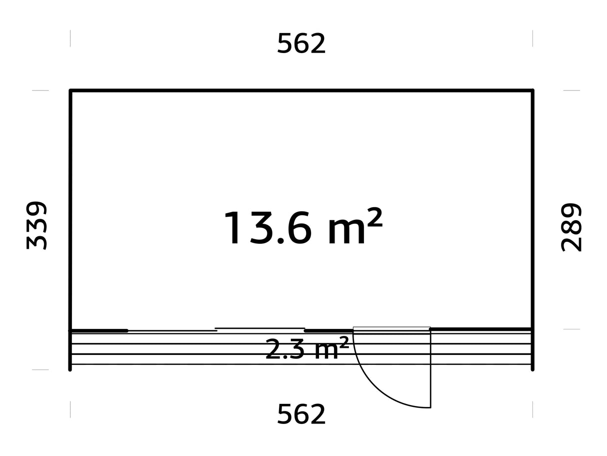 Johanna S (5,6x3,4 m | 13,6 m² | 18 mm) Kompakti moderni pohjoismainen tiny house – eristysvalmis