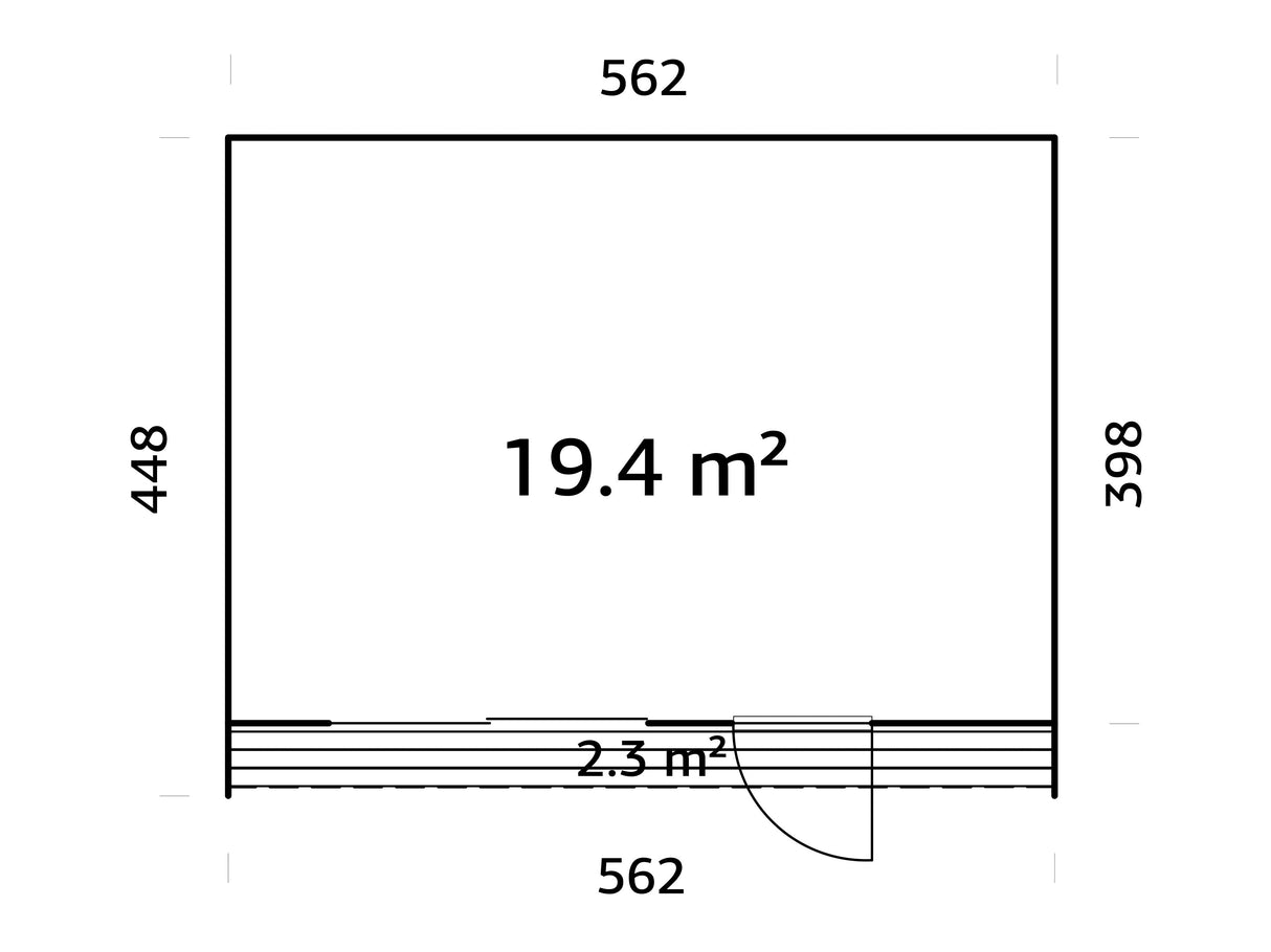 Johanna M (5,6x4,5 m | 19,4 m² | 18 mm) Pohjoismainen tiny house – eristysvalmis