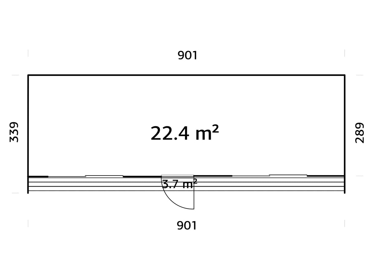 Johanna L (9,x3,4 m | 22,4 m² | 18 mm) Tasakattoinen pohjoismainen tiny house – eristysvalmis