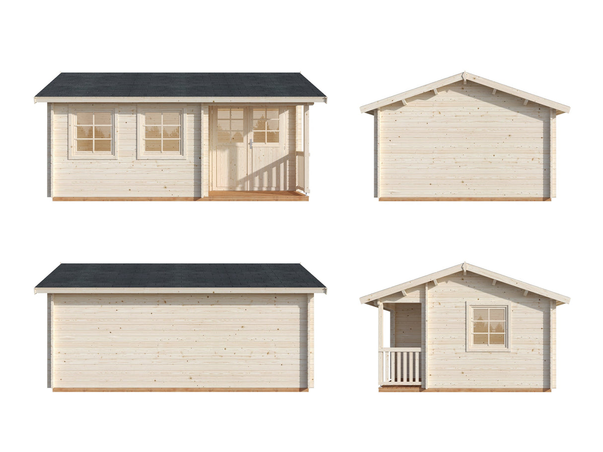 Susanna M (5,3x4m | 16,4m² | 44mm) Perinteinen kesämökki