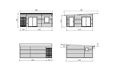 Cecilia L (5,6x5,6m | 27,2m² | 70mm) Tilava 2,5-huoneinen moderni kesämökki alumiiniovilla ja -ikkunoilla