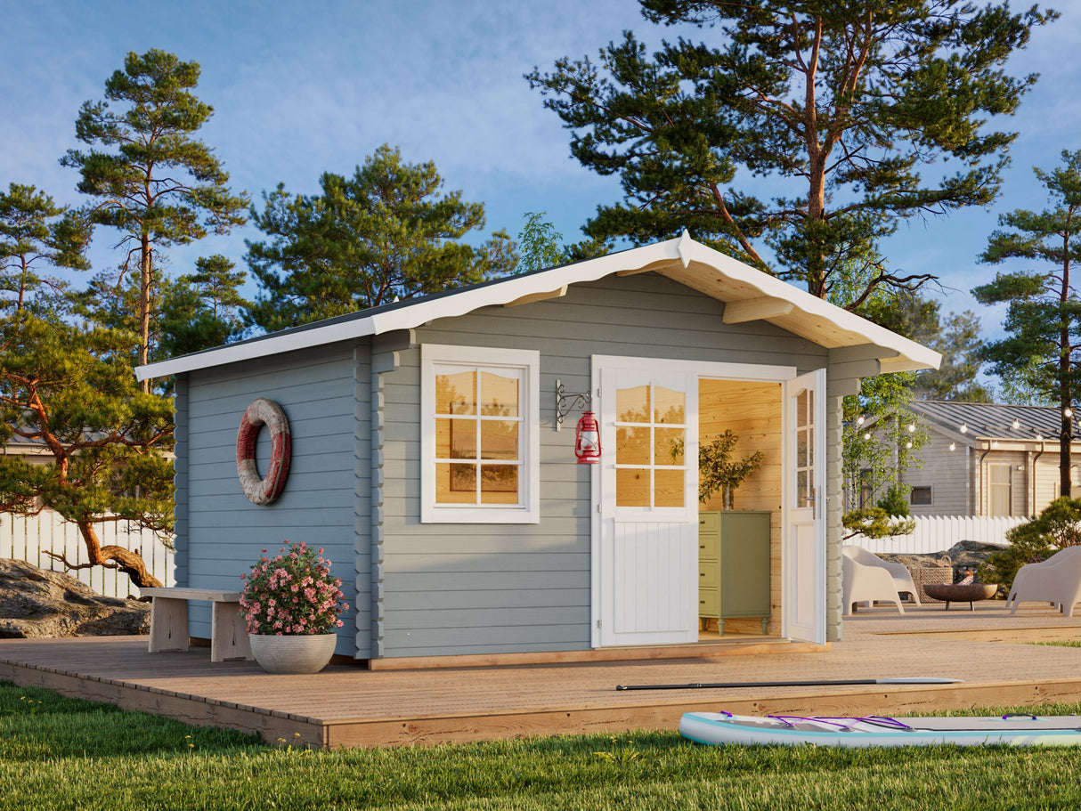 Emma M (3,8x3,2m | 10,4m² | 34mm) Alppityylinen pihamökki